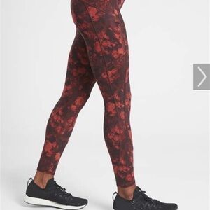 Athleta Red and Black Printed Leggings
